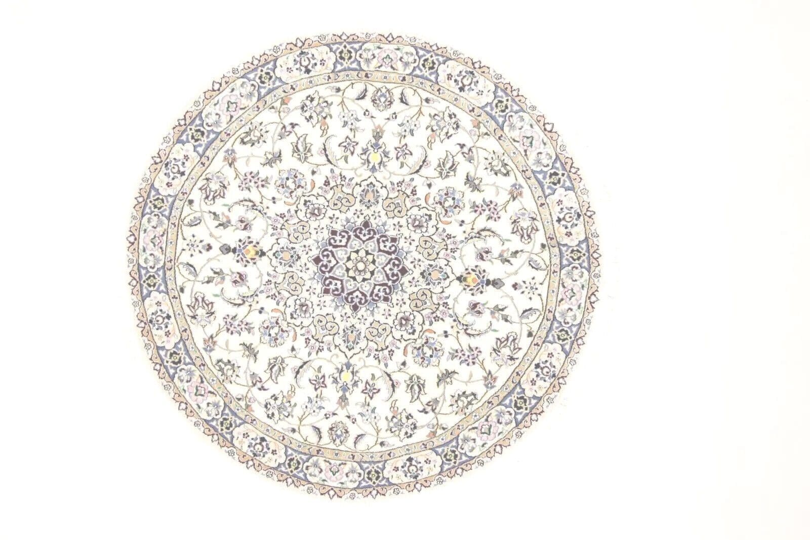 Wunderschöner Perserteppich 150 x 150 cm – 500.000 Knoten/m² – Naturwolle & Seide, Top Zustand, handgeknüpft