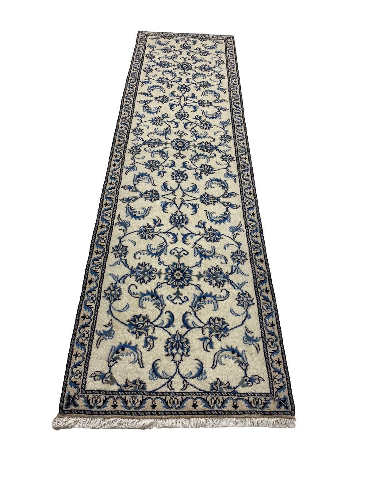 Orientteppich Super Nain 290 x 80 cm - 300.000 Knoten/m² - 90% Schurwolle, 10% Seide - handgeknüpft, Perserteppich Läufer