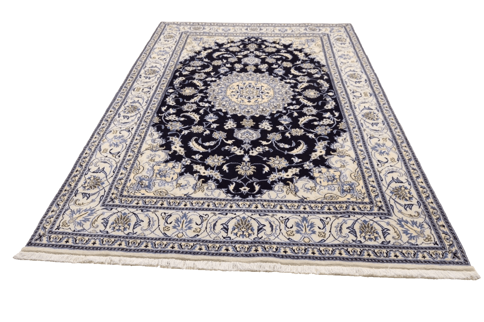 Wunderschöner Perserteppich Nain mit Seide 290 x 196 cm – 300.000 Knoten – Handgeknüpft – TOP NEU