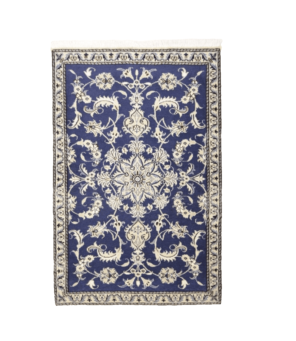 Wunderschöner Perserteppich Nain 146 x 92 cm - 300.000 Knoten/m² - 90% Schurwolle & 10% Seide - Neu - handgeknüpft