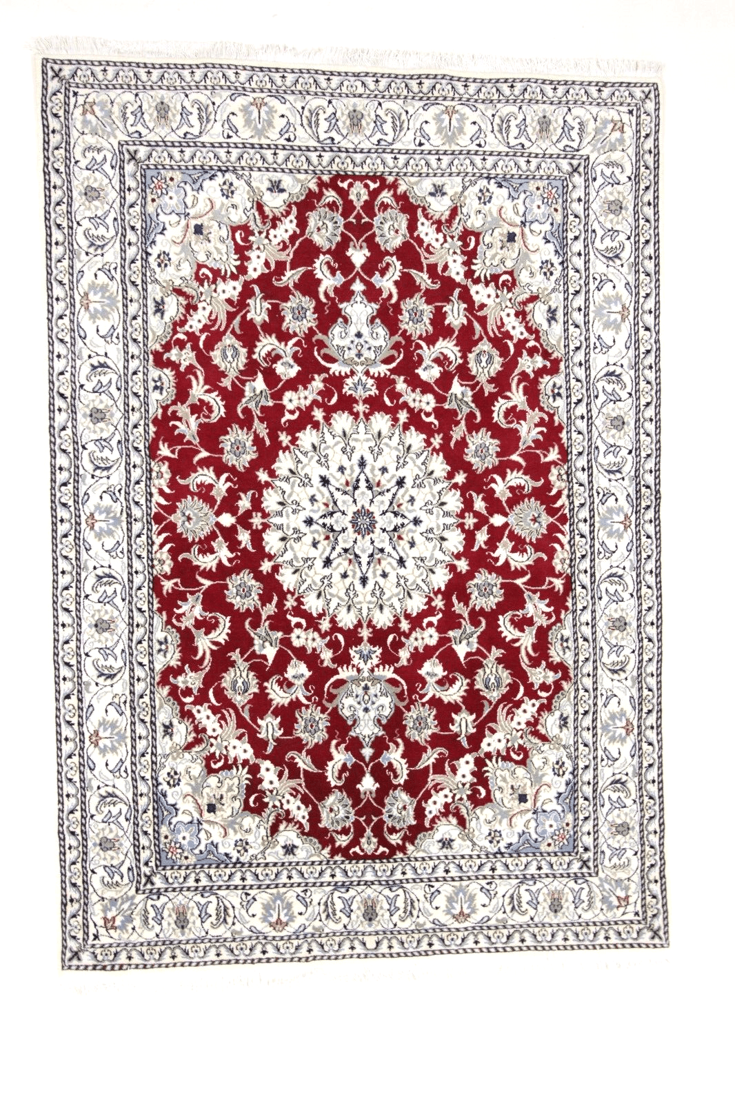Orientteppich Super Nain mit Seide 237 x 164 cm - ca. 300.000 Knoten/m² - 90% Schurwolle, 10% Seide, handgeknüpft, Perserteppich