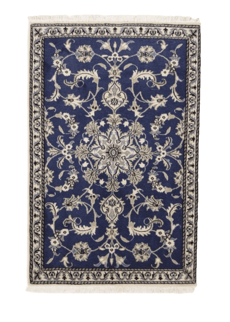 Wunderschöner Perserteppich Nain 135 x 89 cm – 300.000 Knoten/m² – 90% Schurwolle, 10% Seide – Neu, handgeknüpft