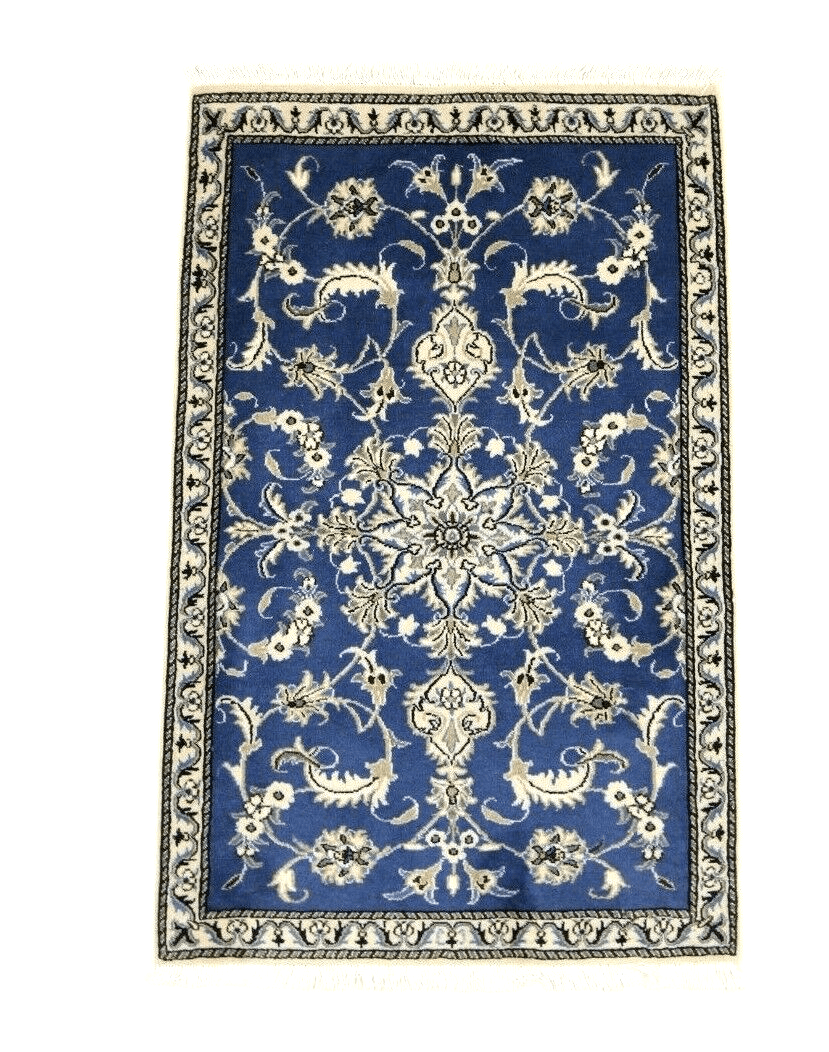 Wunderschöner Perserteppich Nain mit Seide (137 x 88 cm) – 300.000 Knoten/m², handgeknüpft