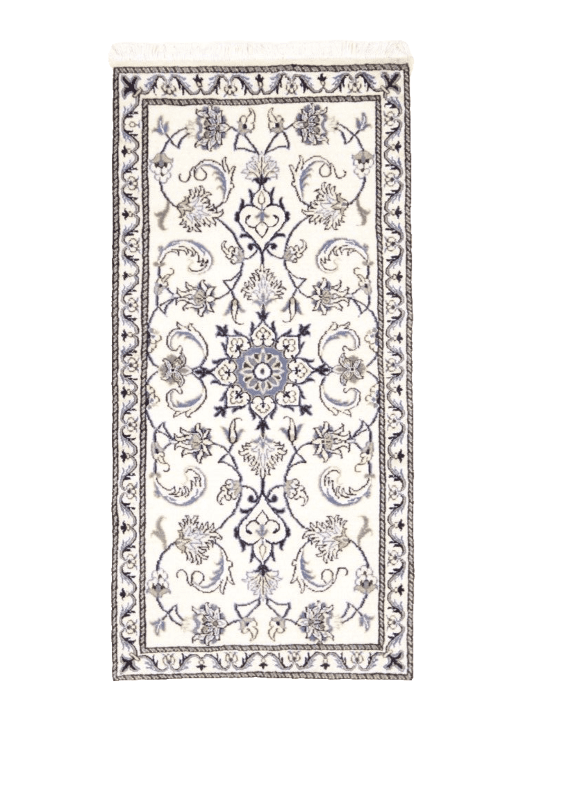 Wunderschöner Perserteppich Nain 142x70 cm – ca. 300000 Knoten/m², 90% Schurwolle & 10% Seide, Neu, handgeknüpft, Perserteppich