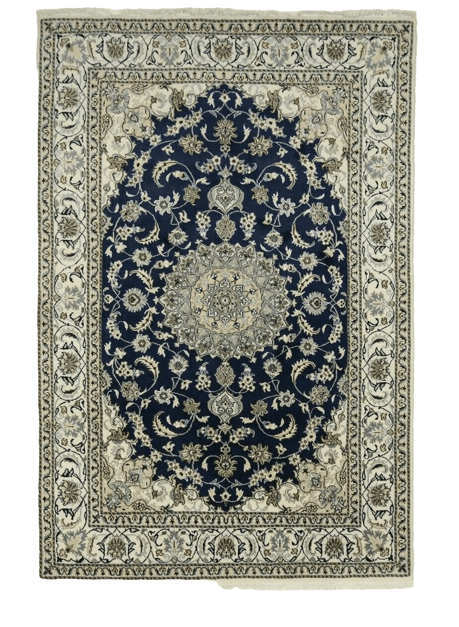 Wunderschöner Perserteppich Nain (290 x 195 cm) mit 300.000 Knoten/m², 90% Schurwolle und 10% Seide, Neu und perfekt, handgeknüpft, Perserteppich