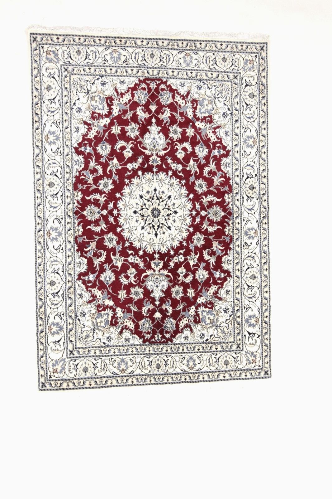 Wunderschöner Orientteppich Super Nain mit Seide 237x161 cm, ca. 300.000 Knoten/m², 90% Schurwolle, 10% Seide, handgeknüpft, Perserteppich