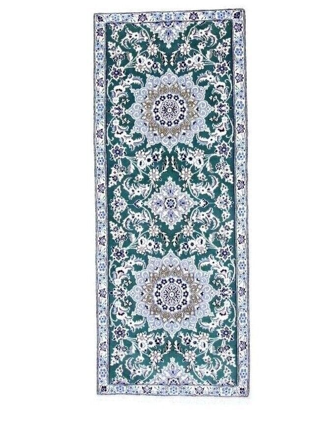 Wunderschöner Perserteppich 200 x 80 cm, 500.000 Knoten, 90 % Schurwolle, 10 % Seide, Top Zustand, handgeknüpft, Perserteppich Läufer