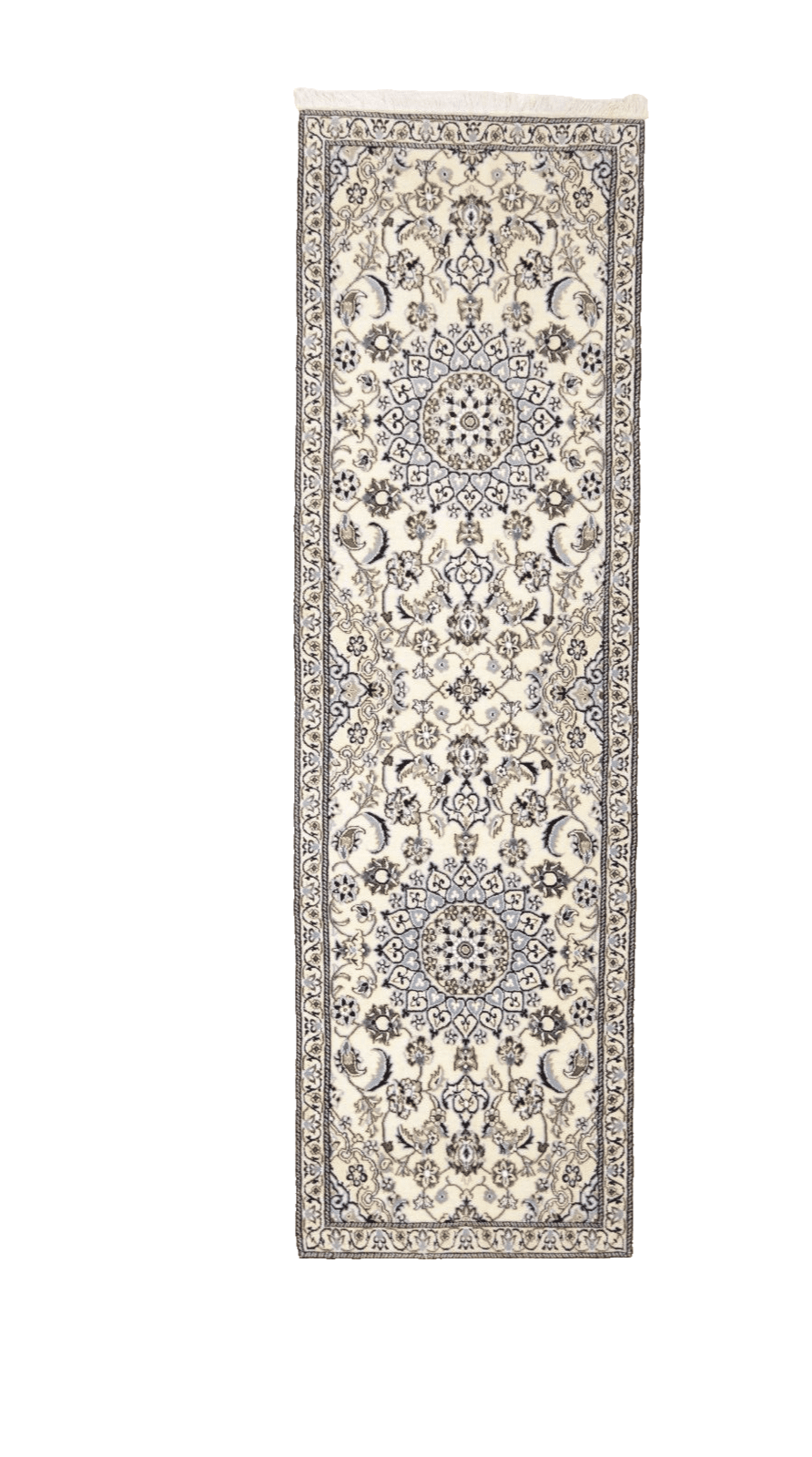 Wunderschöner Perserteppich Nain 9La, 197 x 60 cm, ca. 500.000 Knoten/m², 80% Schurwolle, 20% Seide, Top Zustand, handgeknüpft Läufer