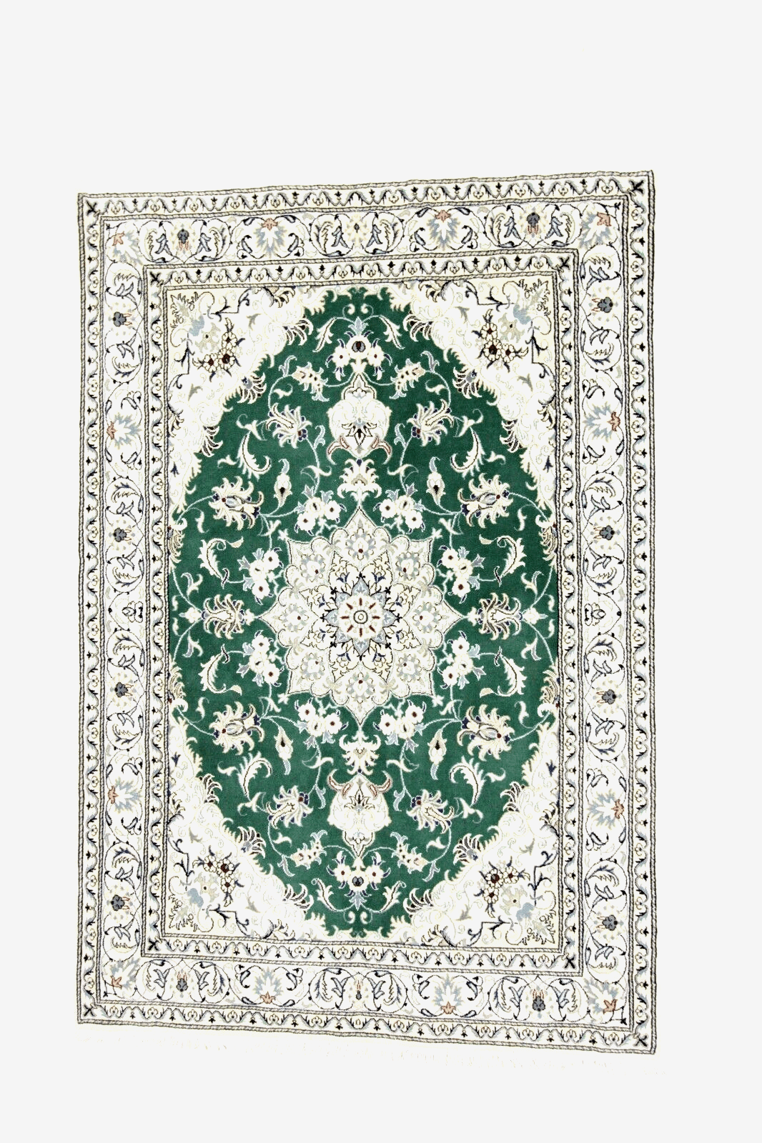 Wunderschöner Perserteppich Super Nain mit Seide 237 X 162 CM, ca. 300000 Knoten/m², Handgeknüpft, Top Qualität, Neu
