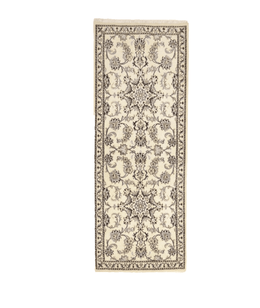 Wunderschöner Orientteppich Super Nain mit Seide 200 x 76 cm – 300.000 Knoten/m² – Handgeknüpft – Perserteppich