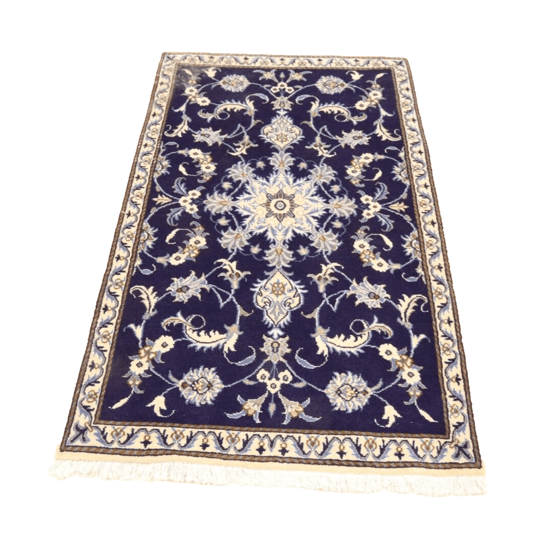 Wunderschöner Perserteppich Nain 146 x 92 cm - 300.000 Knoten/m² - 90% Schurwolle & 10% Seide - Neu - handgeknüpft