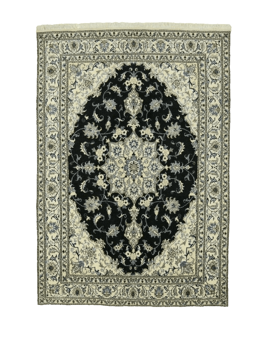 Wunderschöner Orientteppich Super Nain mit Seide 240 x 166 CM, ca. 300000 Knoten/m², 90% Schurwolle, 10% Seide, handgeknüpft, Perserteppich