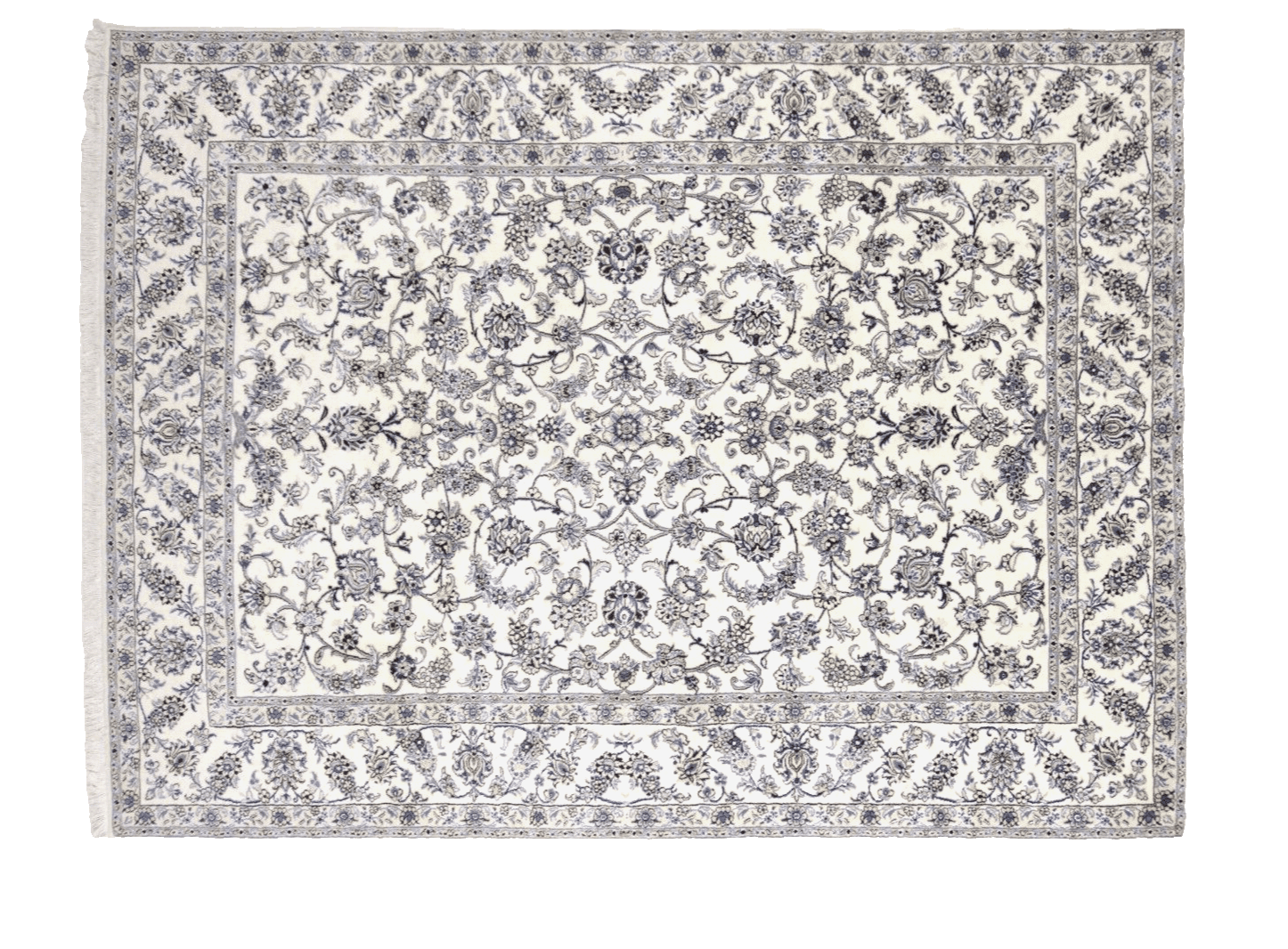 Wunderschöner Perserteppich Nain 332 x 248 cm – 300.000 Knoten/m² – 90% Schurwolle, 10% Seide, handgeknüpft