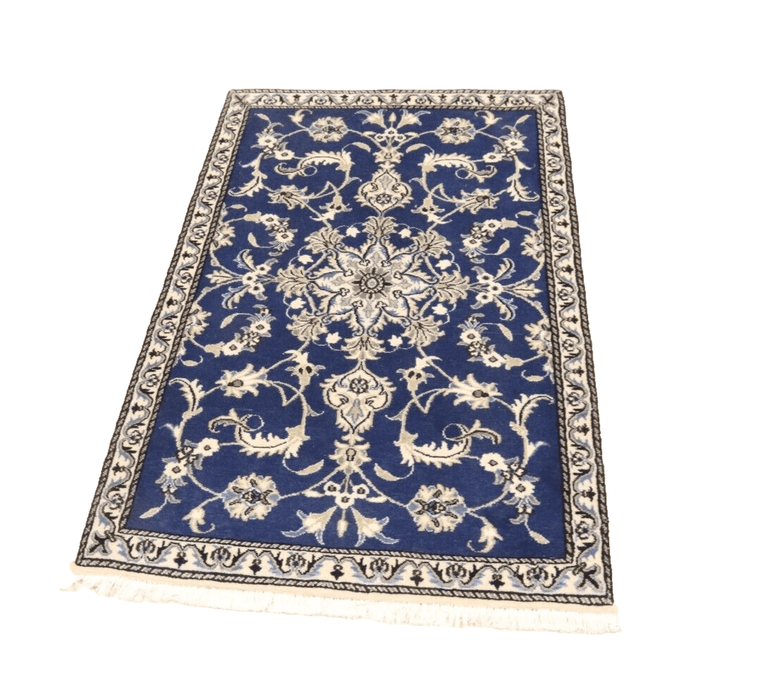 Wunderschöner Perserteppich Nain 135 x 89 cm – 300.000 Knoten/m² – 90% Schurwolle, 10% Seide – Neu, handgeknüpft