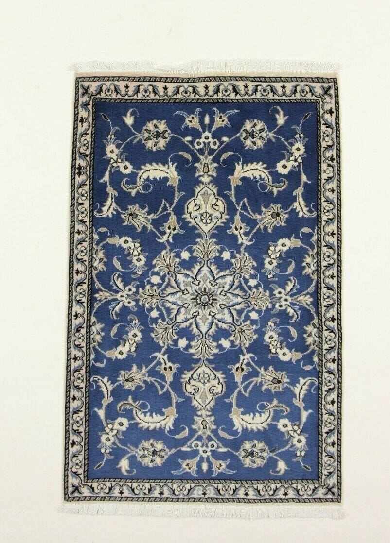 Wunderschöner Perserteppich Nain (137 x 88 cm) – 300.000 Knoten/m² – 95% Schurwolle, 5% Seide, handgeknüpft – Unikat