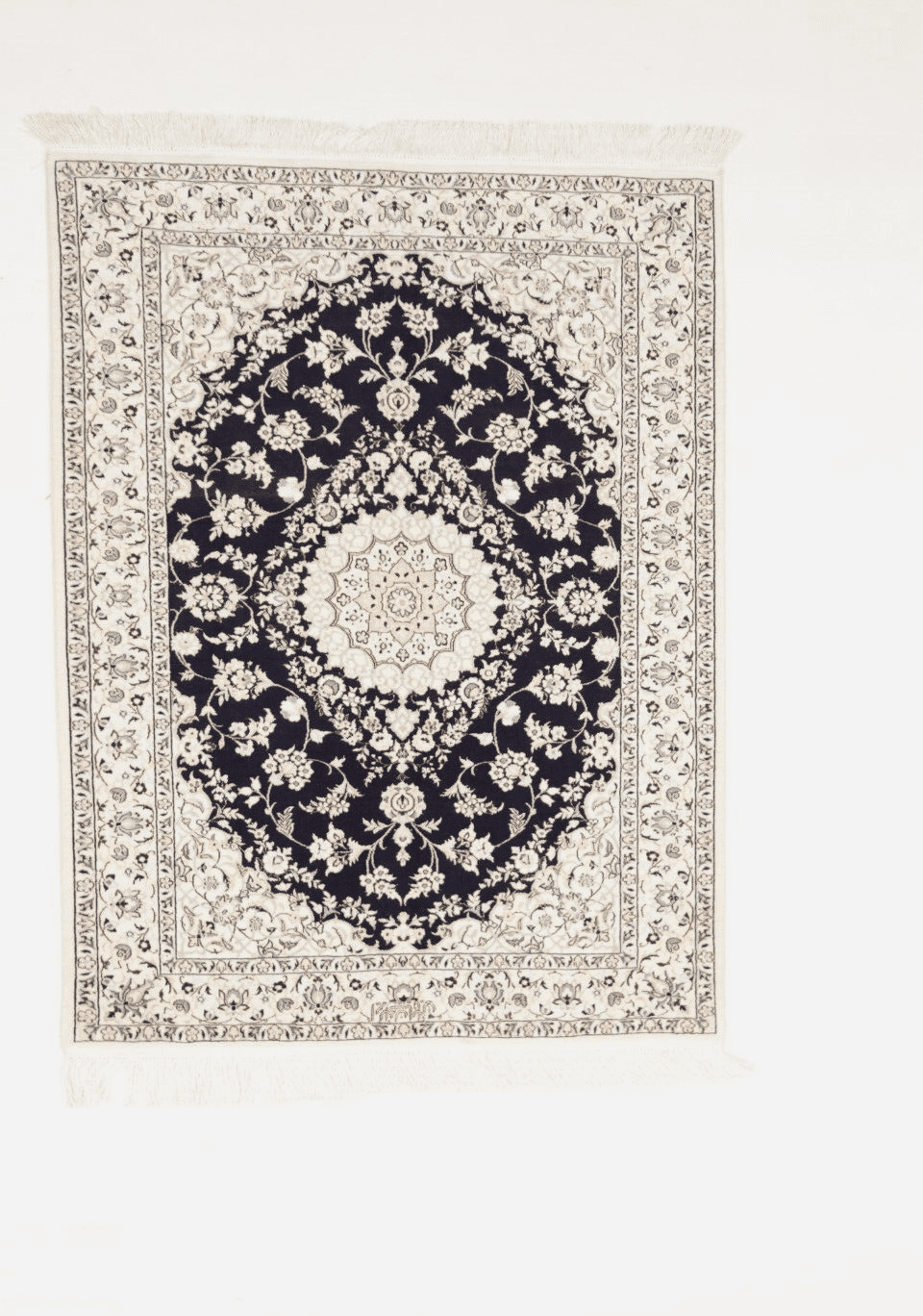 Wunderschöner Perserteppich Super Nain 6 La (140 x 107 CM) – 850.000 – 1.000.000 Knoten/m², 80% Korkwolle & 20% Naturseide, handgeknüpft, Unikat, perfekt erhalten, Perserteppich