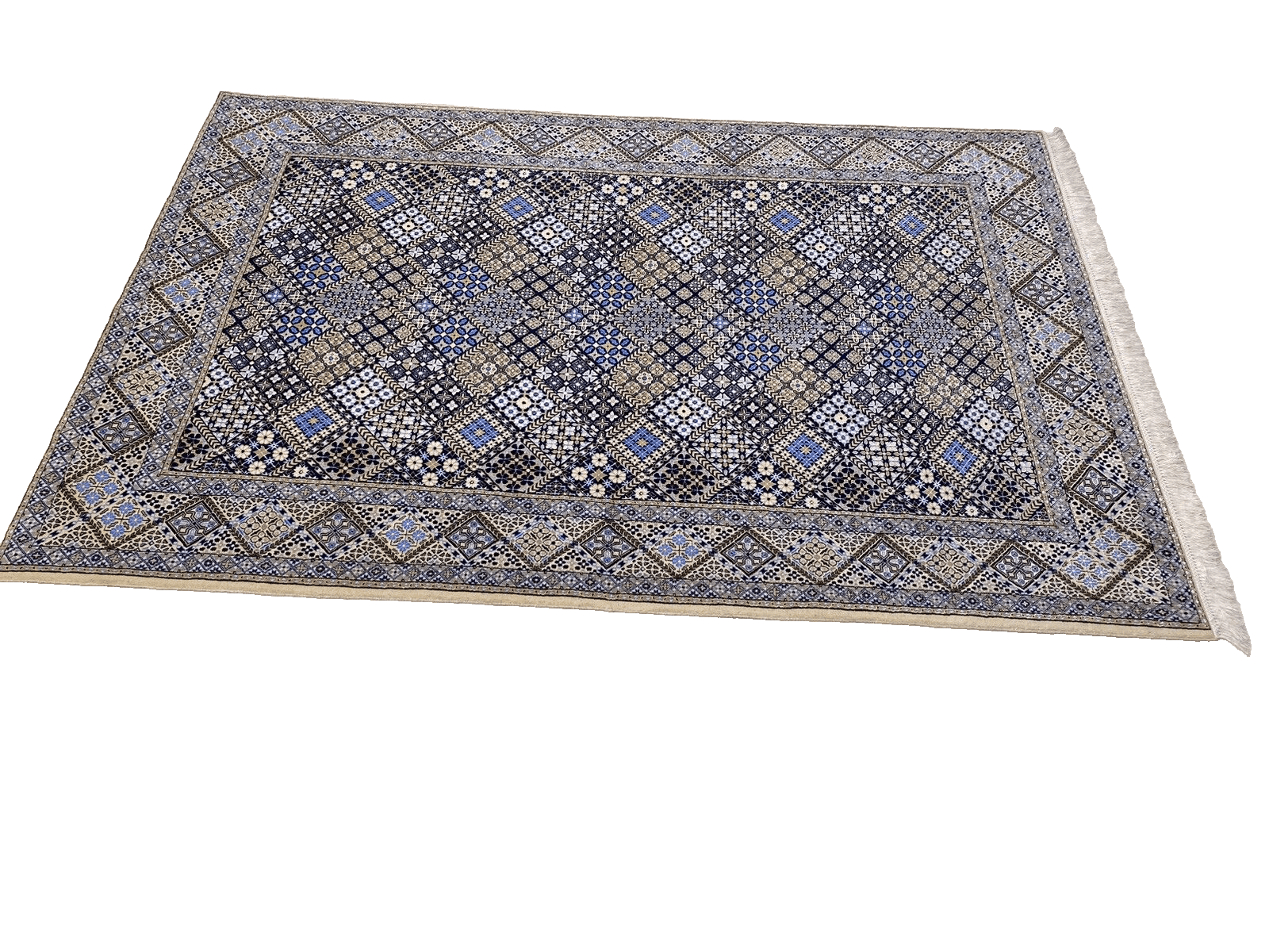 Wunderschöner Perserteppich 235 x 157 cm – Super Nain 6 La, 1000 Knoten/m², handgeknüpft, luxuriöser Charakter, Naturwolle und Seide