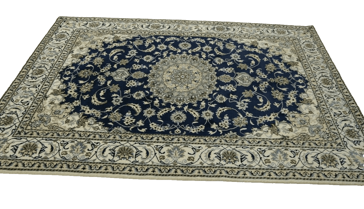 Wunderschöner Perserteppich Nain (290 x 195 cm) mit 300.000 Knoten/m², 90% Schurwolle und 10% Seide, Neu und perfekt, handgeknüpft, Perserteppich