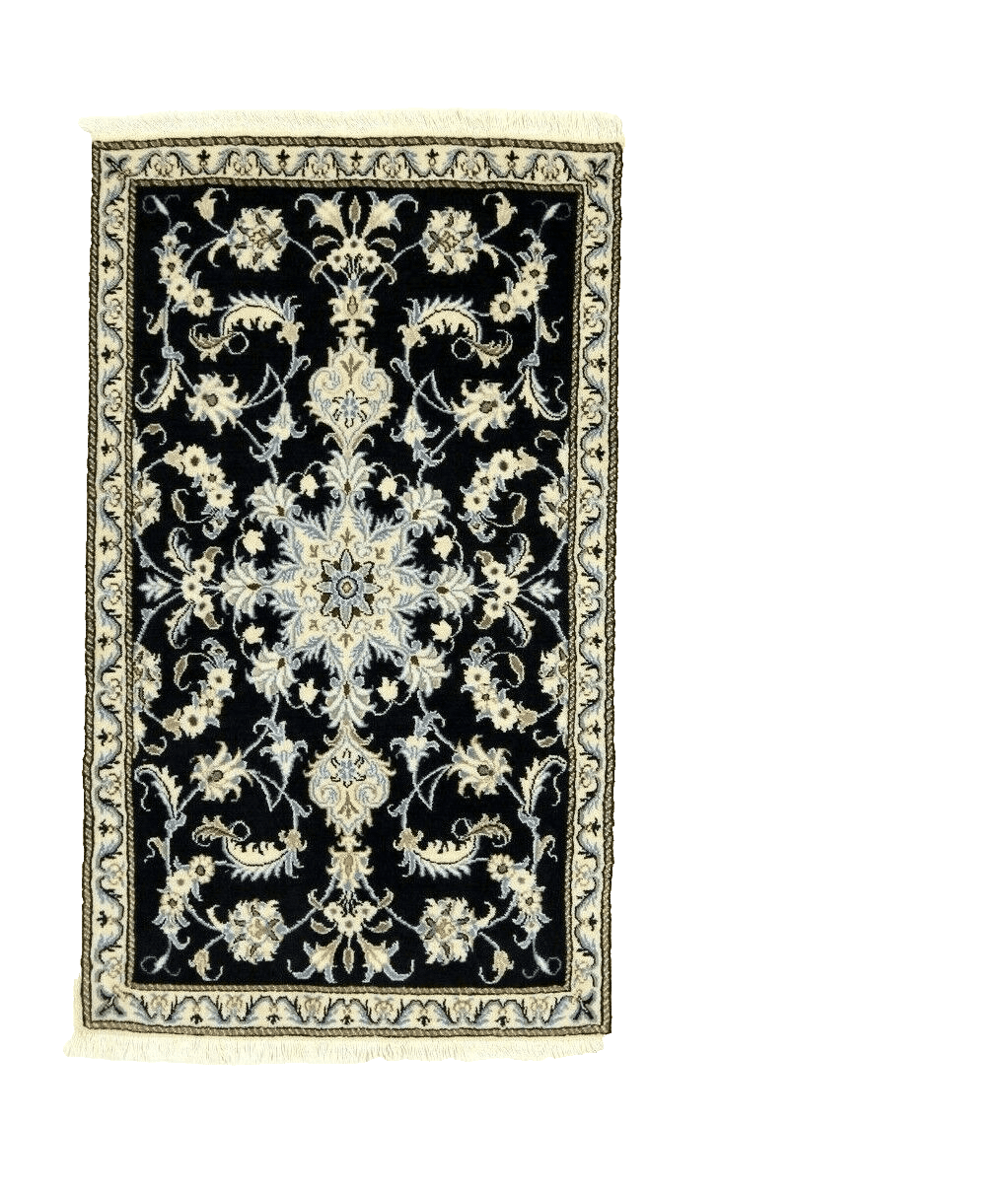 Wunderschöner Orientteppich Nain 142 x 85 cm, ca. 300.000 Knoten, 100% Schurwolle, sehr gut/neu, handgeknüpft, Perserteppich