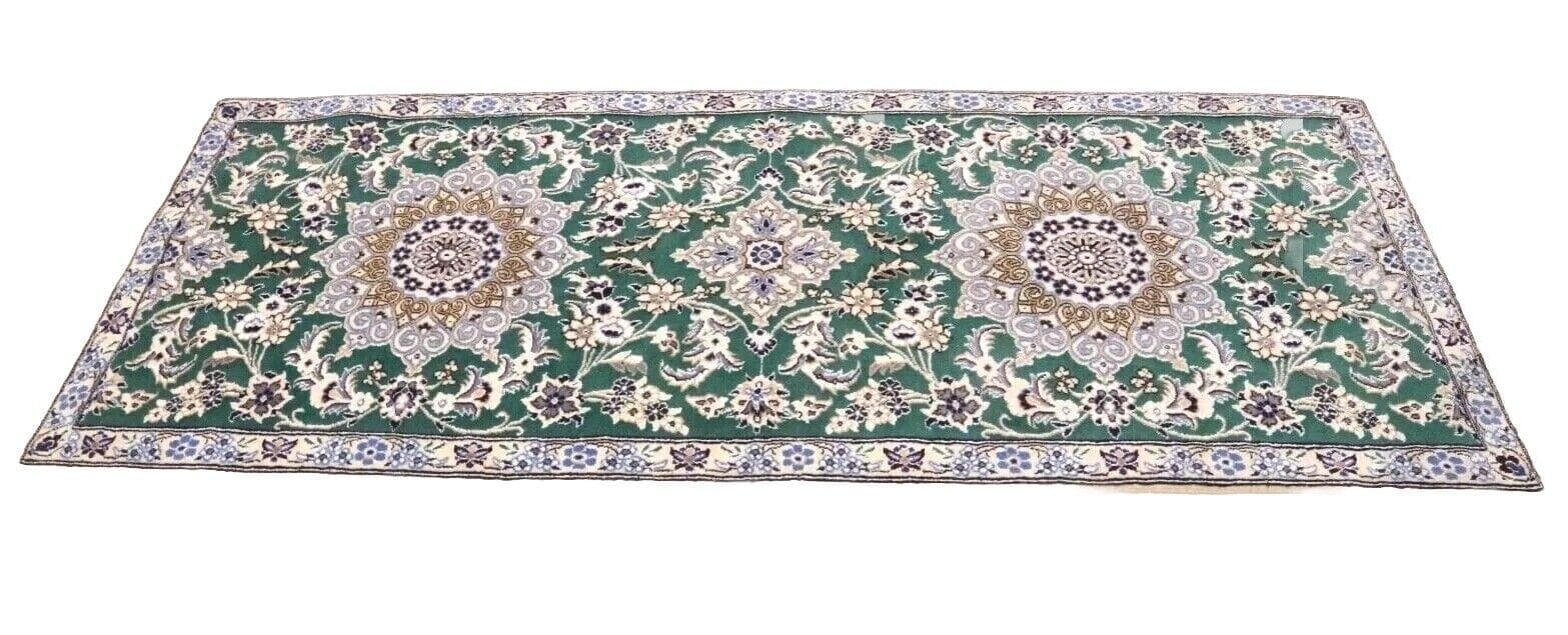 Wunderschöner Perserteppich 200 x 80 cm, 500.000 Knoten, 90 % Schurwolle, 10 % Seide, Top Zustand, handgeknüpft, Perserteppich Läufer
