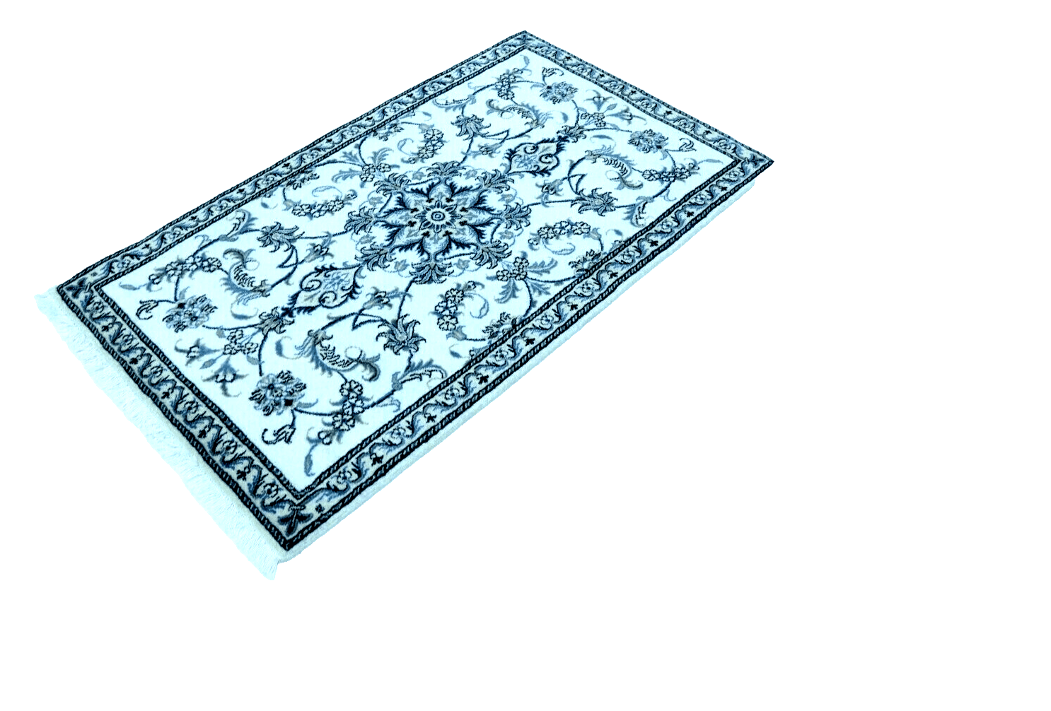 Wunderschöner Orientteppich Nain 149 x 88 cm - 200.000 Knoten/m² - 100% Schurwolle - Neu - Handgeknüpft - Perserteppich
