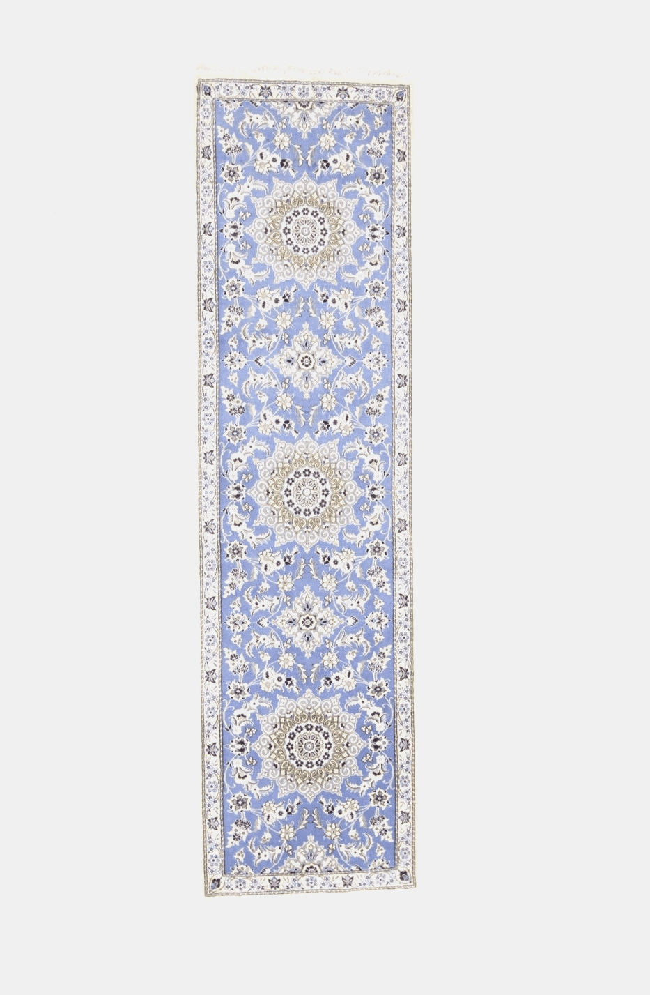 (Verkauft) Wunderschöner Nain 9 La Perserteppich (298 x 82 cm) mit ca. 500.000 Knoten/m² – Neu, 90% Schurwolle, 10% Seide, handgeknüpft Läufer