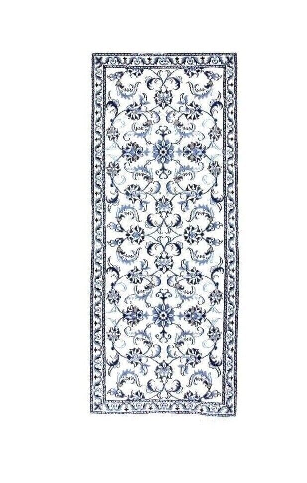 Wunderschöner Orientteppich 187 x 78 cm, ca. 300.000 Knoten/m², 90% Schurwolle & 10% Seide, sehr gut erhalten, handgeknüpft, Perserteppich Läufer
