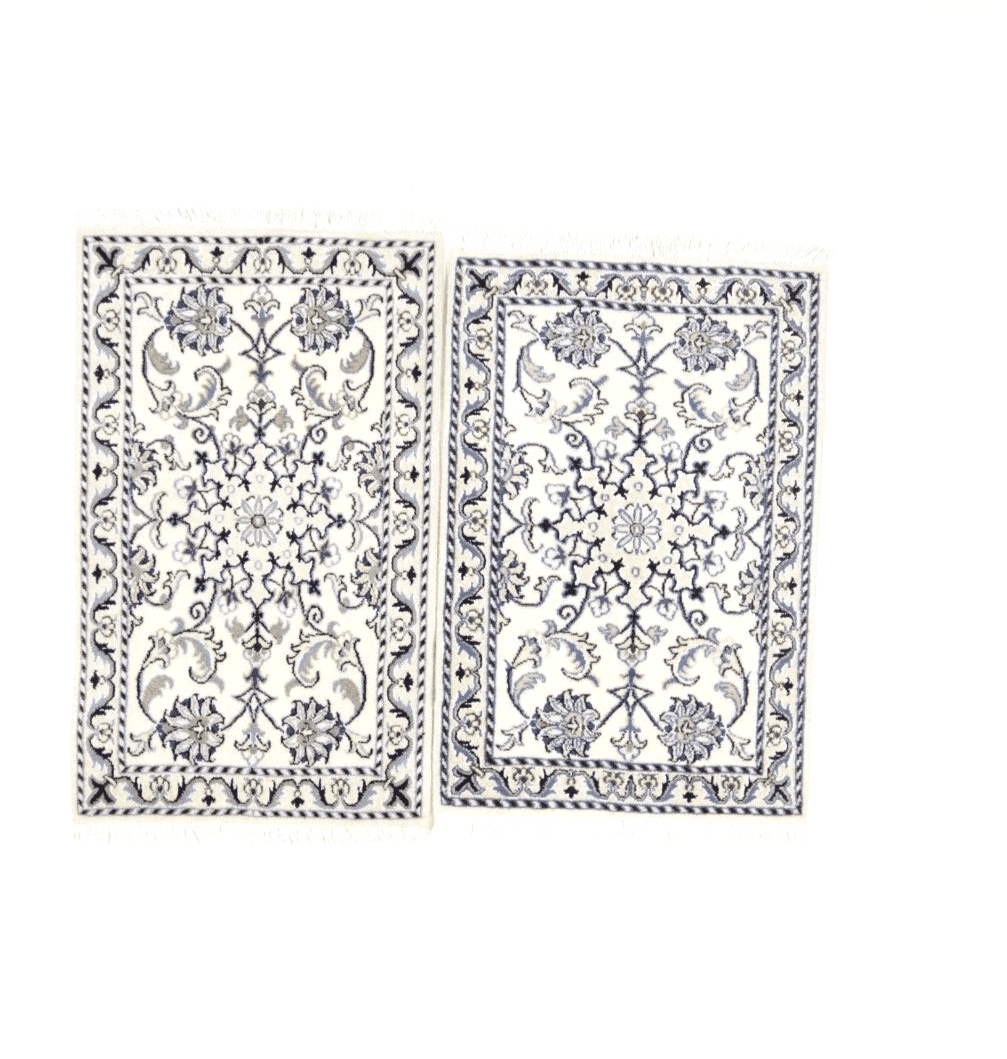 Orientteppich Super Nain 90x60 cm - 300.000 Knoten/m², 90% Schurwolle, 10% Seide, Handgeknüpft, Perserteppich
