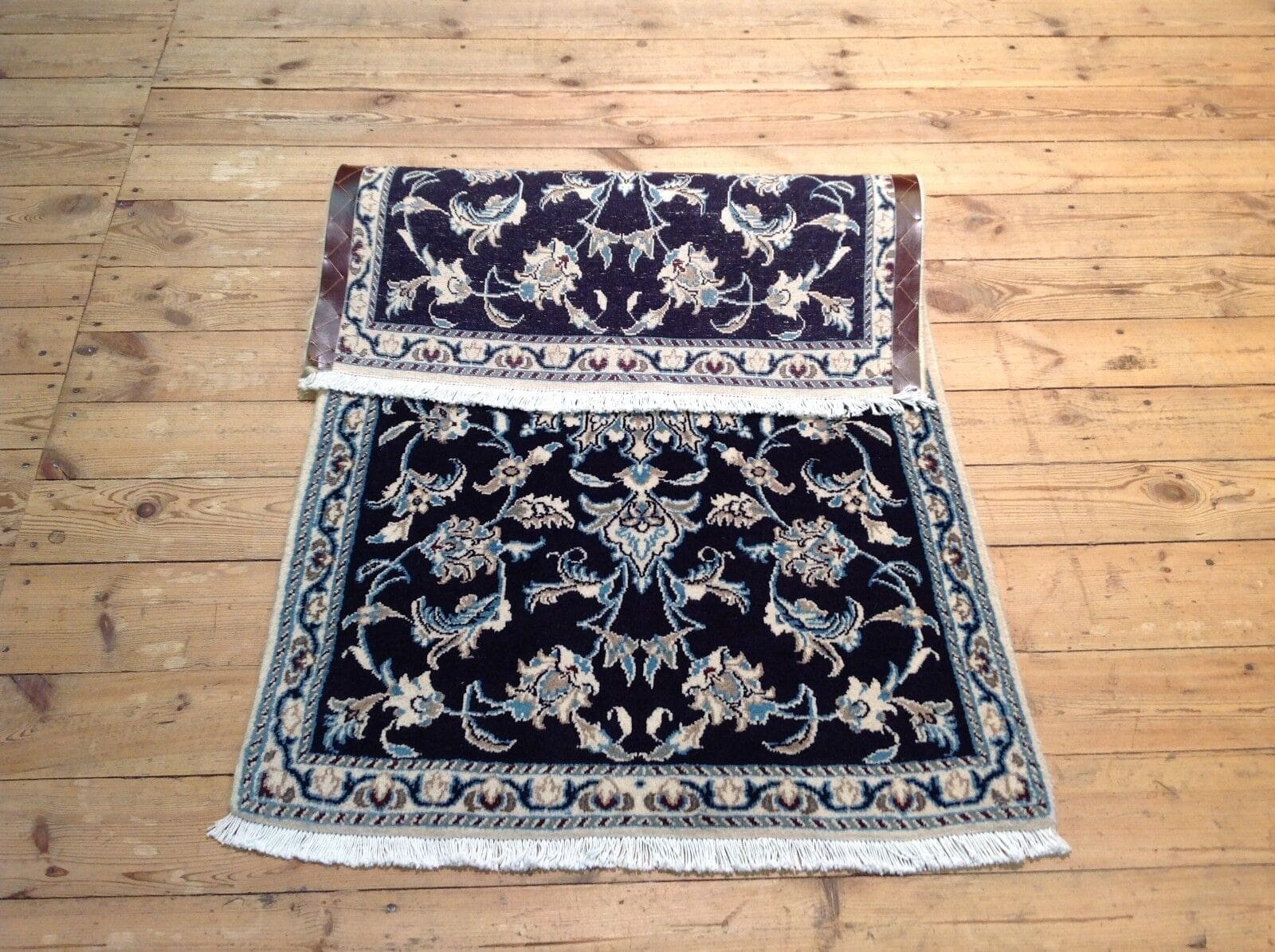 Wunderschöner Orientteppich Nain 148 x 90 cm, 300.000 Knoten, 100% Schurwolle, sehr gut, Unikat, handgeknüpft, Perserteppich