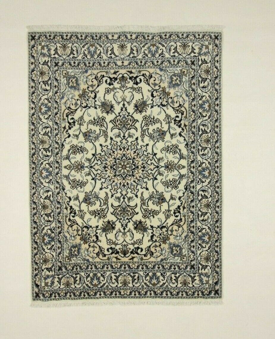 Wunderschöner Orientteppich 203 x 145 cm, ca. 300.000 Knoten/m², 90% Schurwolle, 10% Seide, sehr gut, handgeknüpft, Perserteppich