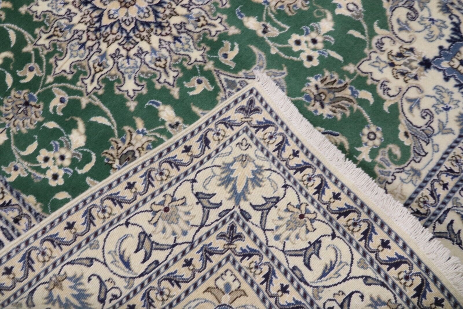 Perserteppich 206 x 150 cm - 300.000 Knoten/m² - 90% Schurwolle & 10% Seide - Neu - Handgeknüpft