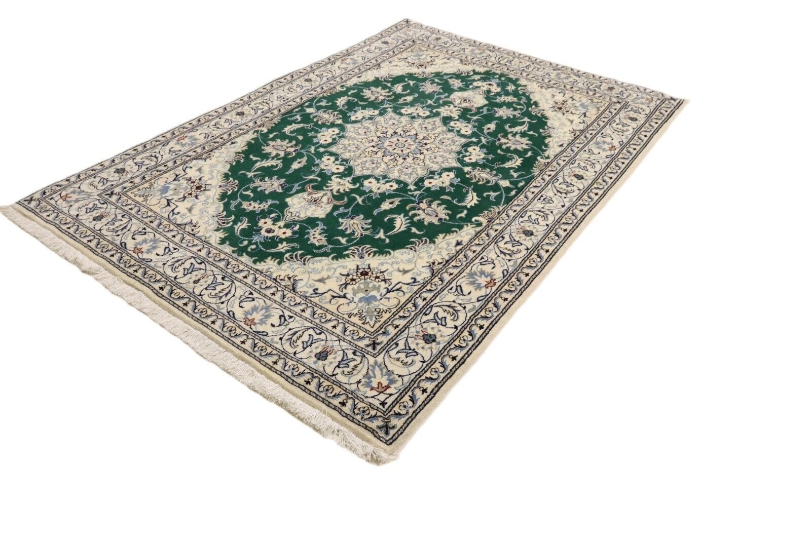 Wunderschöner Perserteppich Super Nain mit Seide 237 X 162 CM, ca. 300000 Knoten/m², Handgeknüpft, Top Qualität, Neu