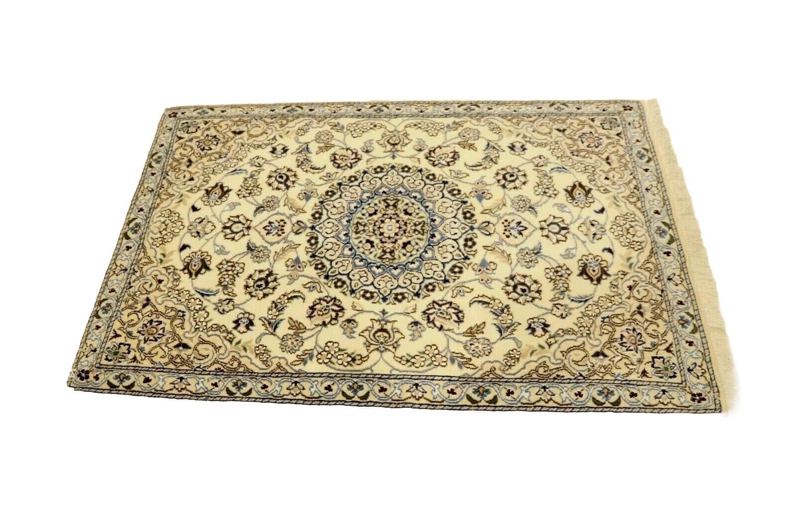 Wunderschöner Perserteppich Super Nain 9 La (136 x 87 cm) – 500.000 Knoten/m², neu, 90% Korkwolle, 10% Naturseide, handgeknüpft