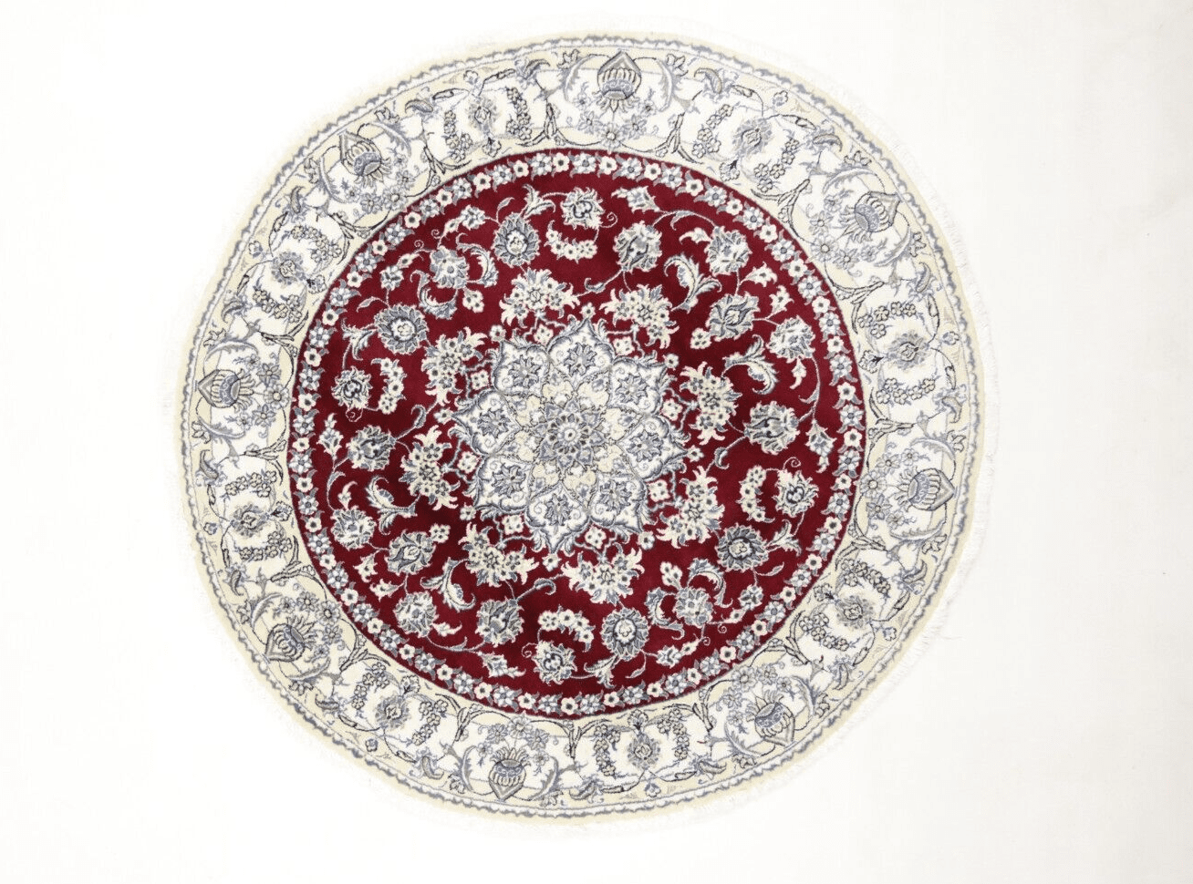 Wunderschöner Perserteppich 200 x 200 cm, ca. 300.000 Knoten/m², aus 90% Schurwolle und 10% Seide, handgeknüpft
