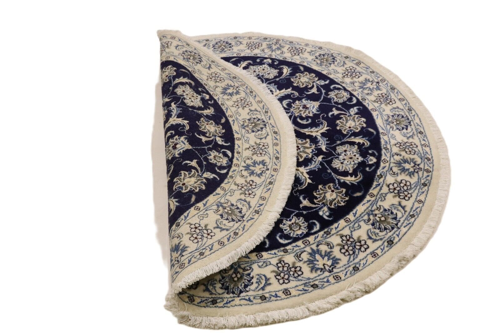 Orientteppich Nain 100 x 100 cm - 300.000 Knoten/m² - 90 % Schurwolle, 10 % Seide, Handgeknüpft, Perserteppich