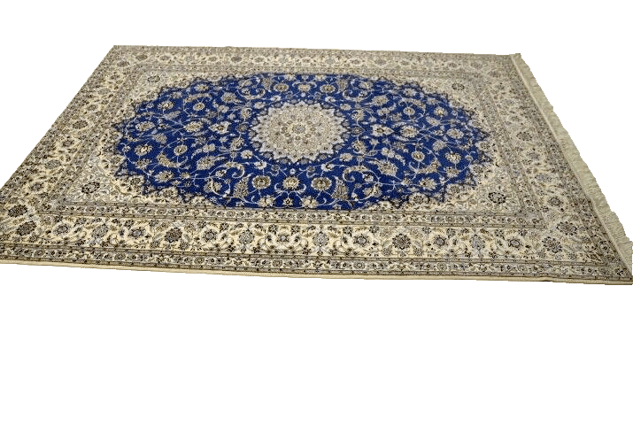 Wunderschöner Perserteppich Super Nain 6 La, 303 x 208 cm, ca. 1000 Knoten/m², luxuriöser Charakter, 80% Korkwolle, 20% Naturseide, handgeknüpft