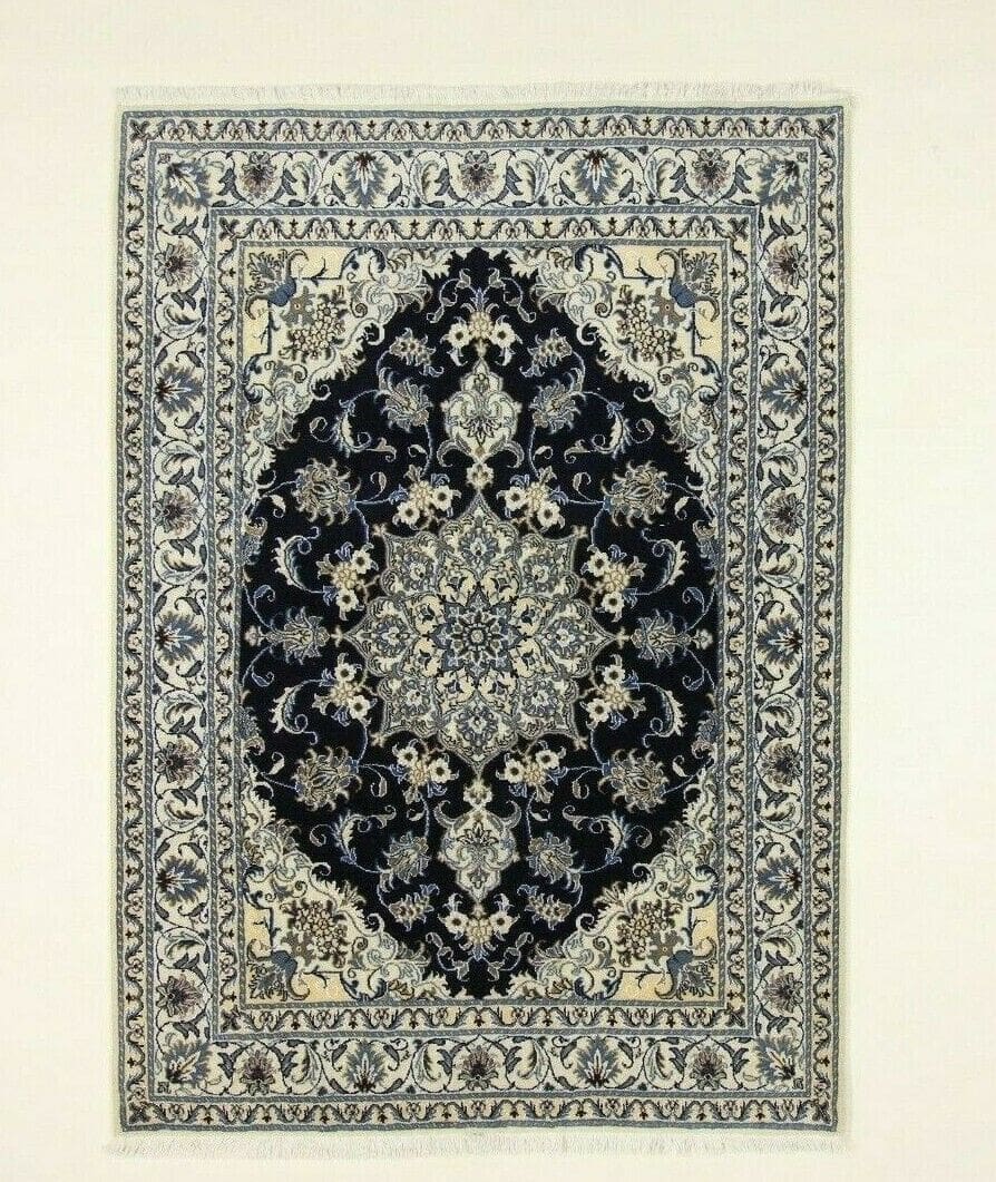 Orientteppich Super Nain 206x147 CM, 300.000 Knoten/m² - Top Qualität, handgeknüpft, Perserteppich
