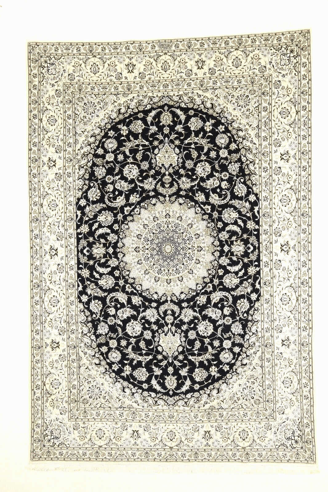 Wunderschöner Perserteppich Super Nain 6 La (309 x 206 CM) - 850.000 Knoten/m², 80% Korkwolle & 20% Seide, Luxus-Unikat, handgeknüpft, Perserteppich