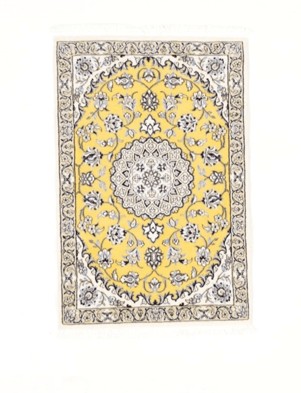 Wunderschöner Orientteppich 90 x 60 cm - 500.000 Knoten/m² - 90% Schurwolle, 10% Seide, handgeknüpft, Perserteppich