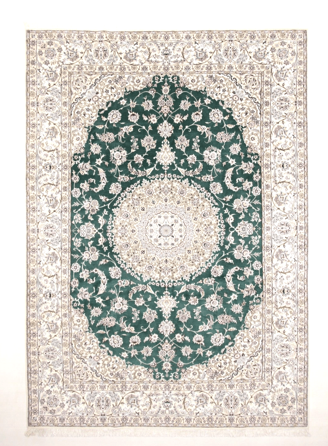 Wunderschöner Super Nain 9 La Perserteppich - 352 x 251 cm, ca. 500.000 Knoten/m², 80% Schurwolle, 20% Seide, Neu, handgeknüpft