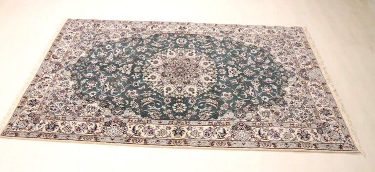 Wunderschöner Super Nain 9 La Perserteppich 257 x 156 cm, ca. 500000 Knoten/m², 90% Schurwolle und 10% Seide, sehr guter Zustand, handgeknüpft