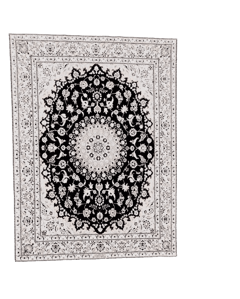 Wunderschöner Perserteppich Super Nain 6 La – 200 x 150 cm, ca. 1.000 Knoten/m², 80% Korkwolle & 20% Naturseide, handgeknüpft