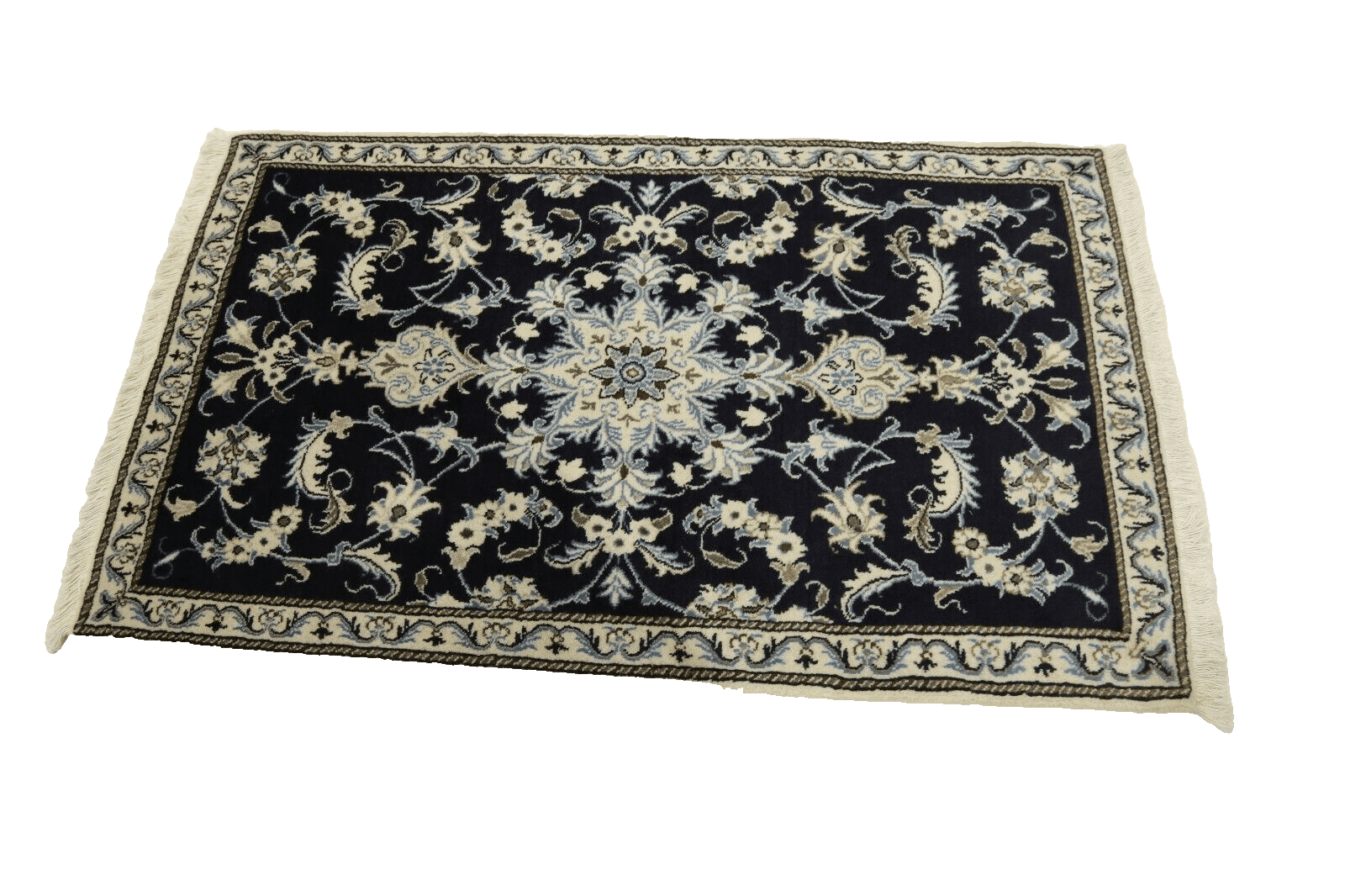 Wunderschöner Orientteppich Nain 142 x 85 cm, ca. 300.000 Knoten, 100% Schurwolle, sehr gut/neu, handgeknüpft, Perserteppich