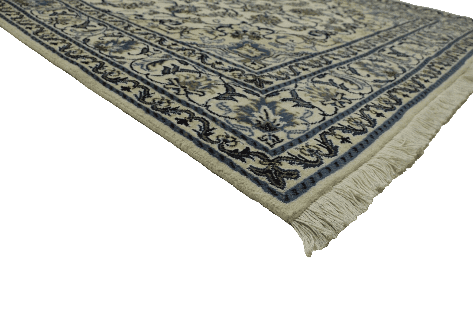 Wunderschöner Orientteppich Nain mit Seide 197 x 149 cm, 300.000 Knoten/m², 90% Schurwolle & 10% Seide, handgeknüpft, Perserteppich