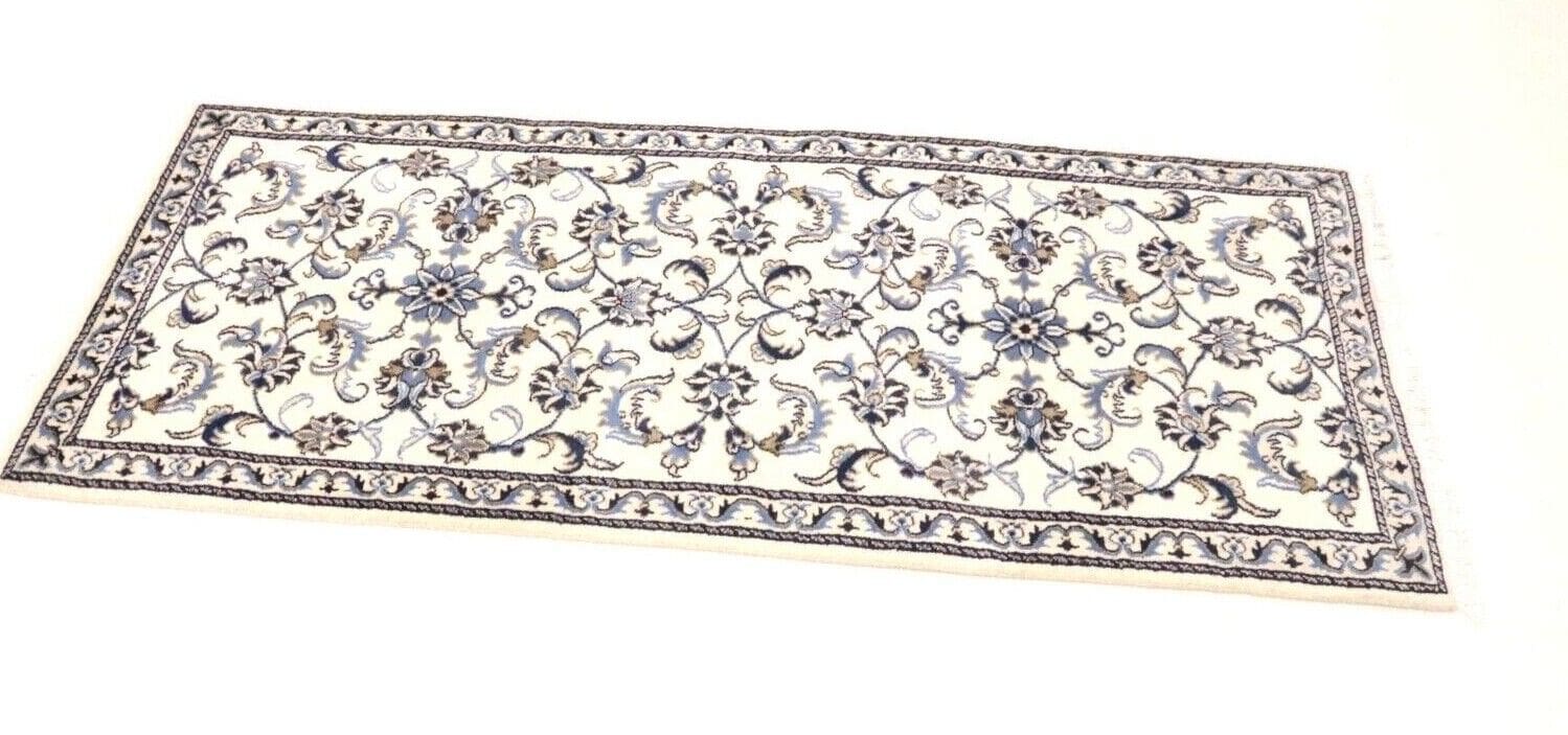 Wunderschöner Orientteppich 187 x 78 cm, ca. 300.000 Knoten/m², 90% Schurwolle & 10% Seide, sehr gut erhalten, handgeknüpft, Perserteppich Läufer