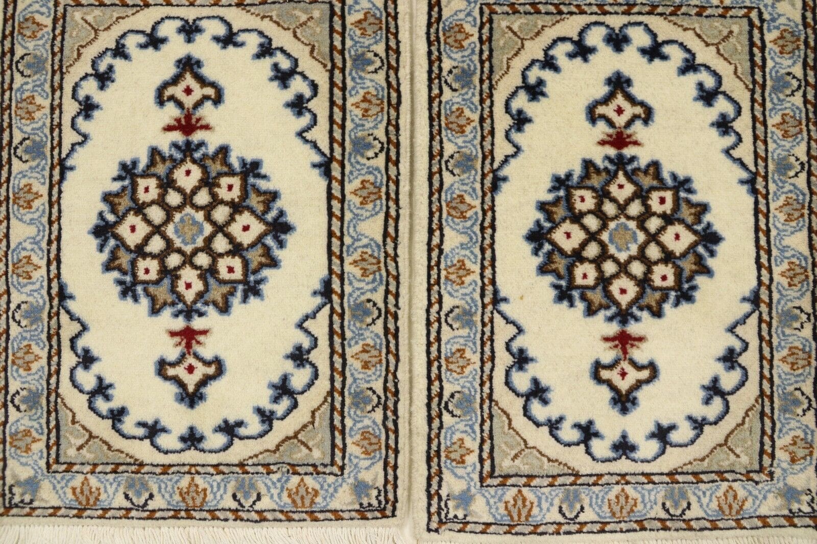 Wunderschöner Perserteppich Nain mit Seide 60 x 40 cm - Ca. 300.000 Knoten/m², 90% Schurwolle, 10% Seide, handgeknüpft