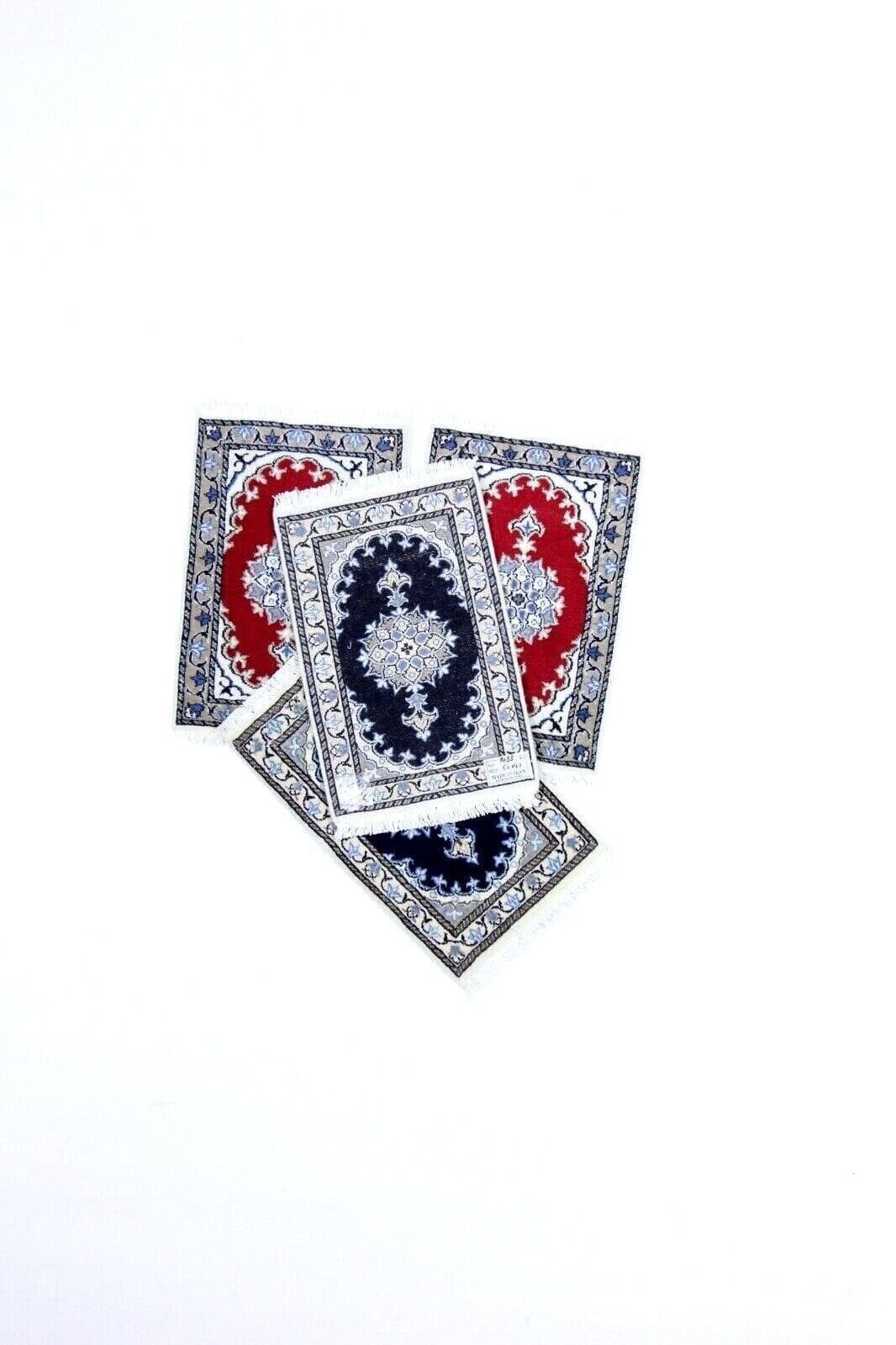 4 Stück Perserteppich Nain 60 x 40 cm – 300.000 Knoten, 100% Schurwolle, handgeknüpft