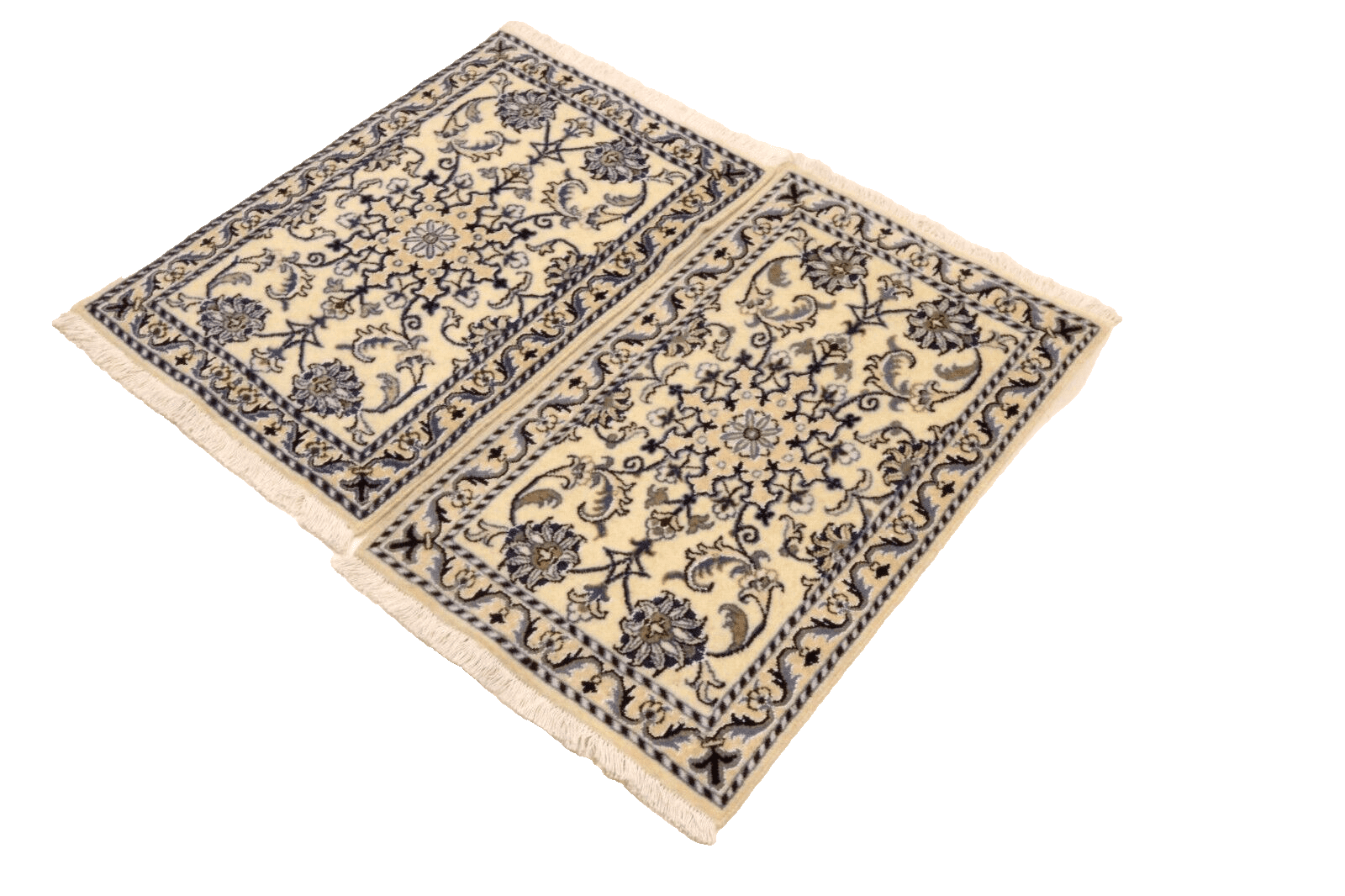Orientteppich Super Nain 90x60 cm - 300.000 Knoten/m², 90% Schurwolle, 10% Seide, Handgeknüpft, Perserteppich