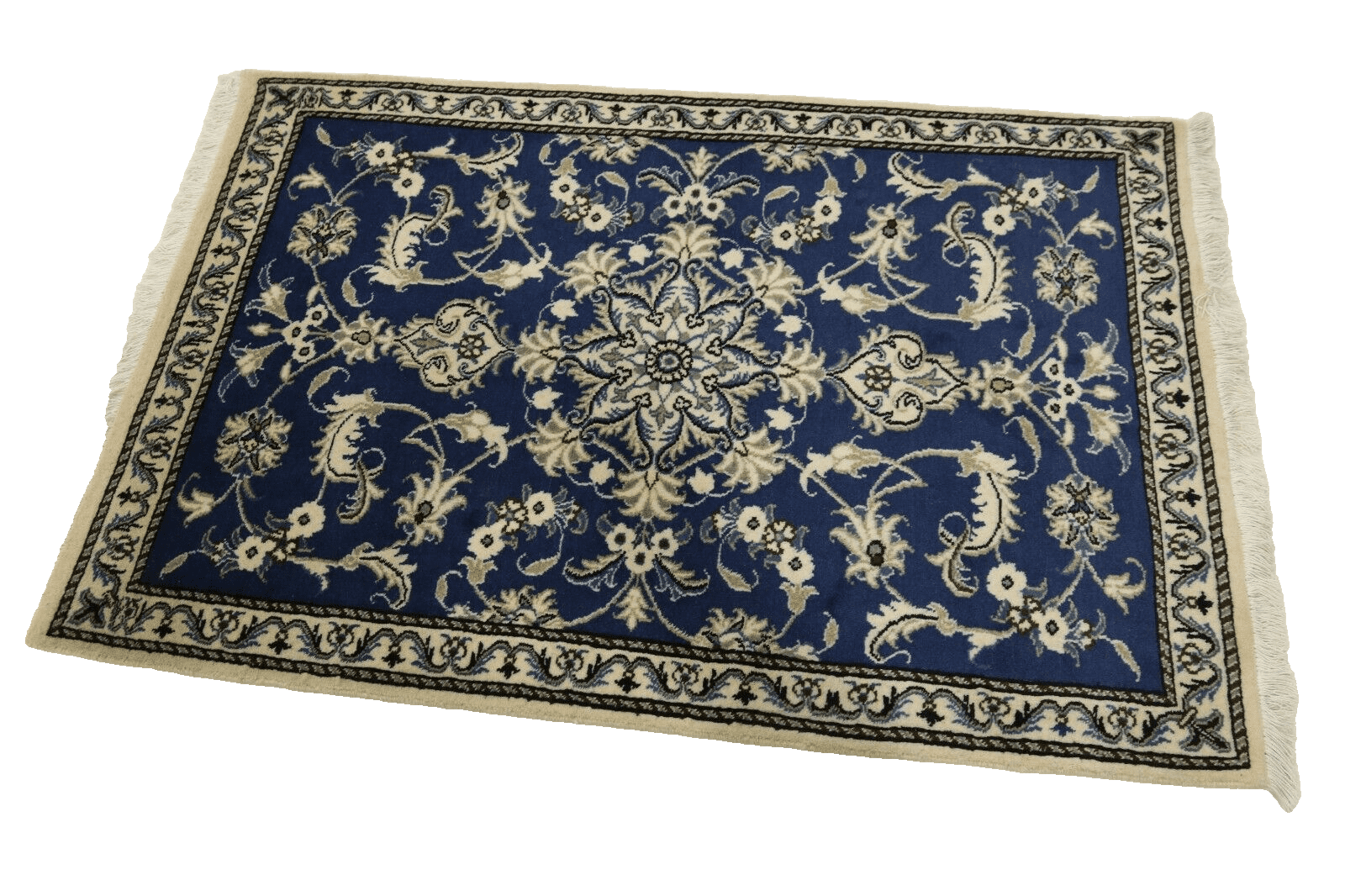 Wunderschöner Orientteppich Nain 134 x 89 cm, ca. 300.000 Knoten, 100% Schurwolle, TOP Zustand, Unikat, handgeknüpft, Perserteppich