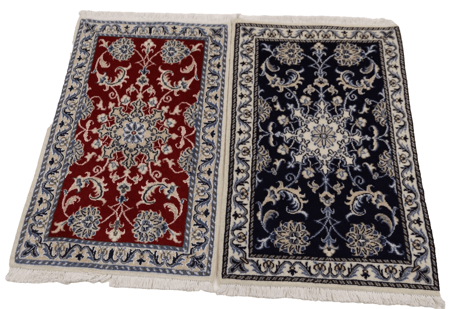 Orientteppich super Nain 90 x 60 cm – Ca. 300.000 Knoten/m², 90 % Schurwolle, 10 % Seide, handgeknüpft, Perserteppich